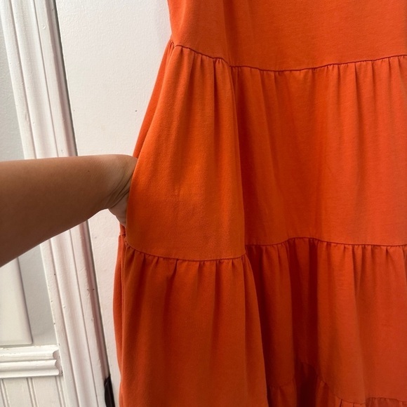 ZJCT ORANGE OMBRÉ MINI DRESS WITH POCKETS COTTON BLEND. SIZE M - Picture 8 of 12